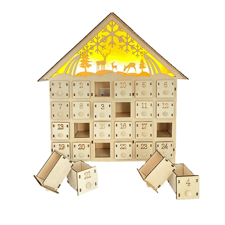 24 Compartments Ambience Christmas Wooden Advent Calendar - Image 2