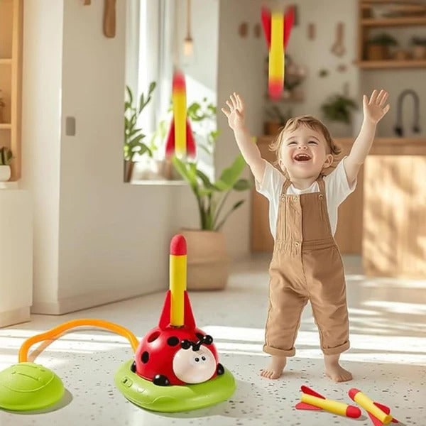 3-In-1 Active Play Toy For With Jumping Ring Toss And Rocket Launching - Image 3