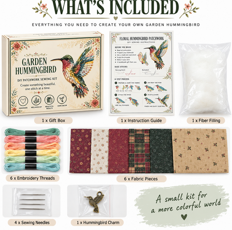 3D Fabric Bird Craft Kit With Felt Feathers For Diy Home Decor - Image 9