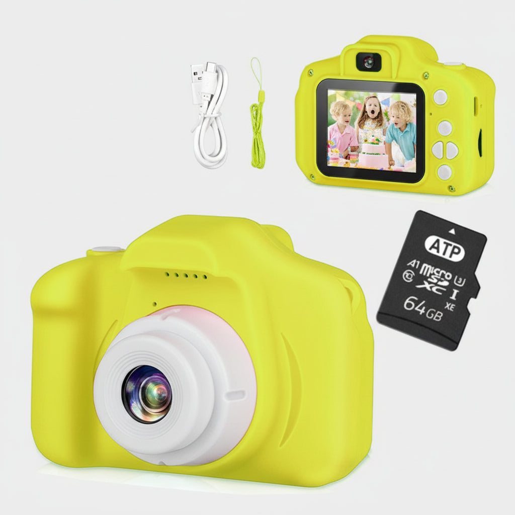 Kids Digital Camera With 64GB Card For HD Video