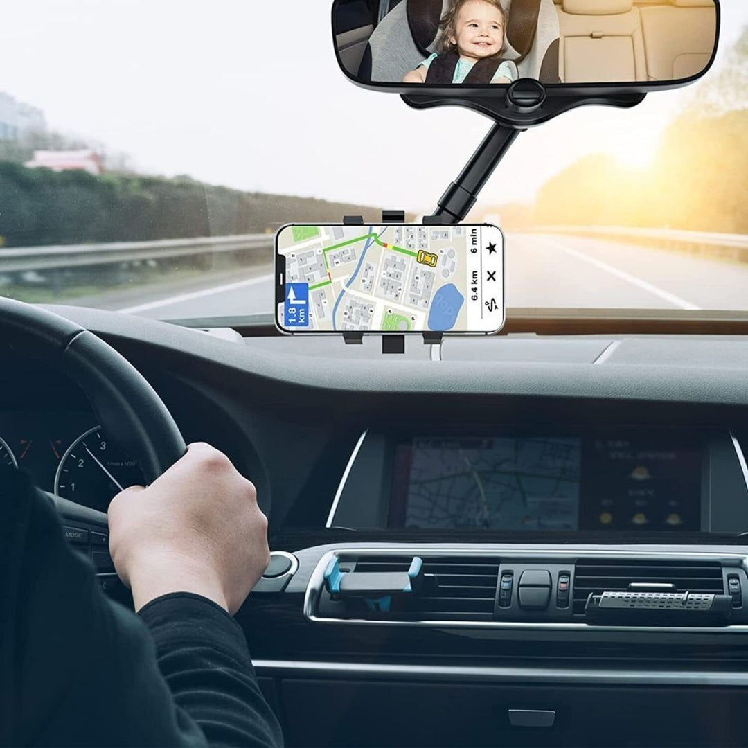 ABS Plastic Universal Car Rearview Mirror Phone Holder - Image 5