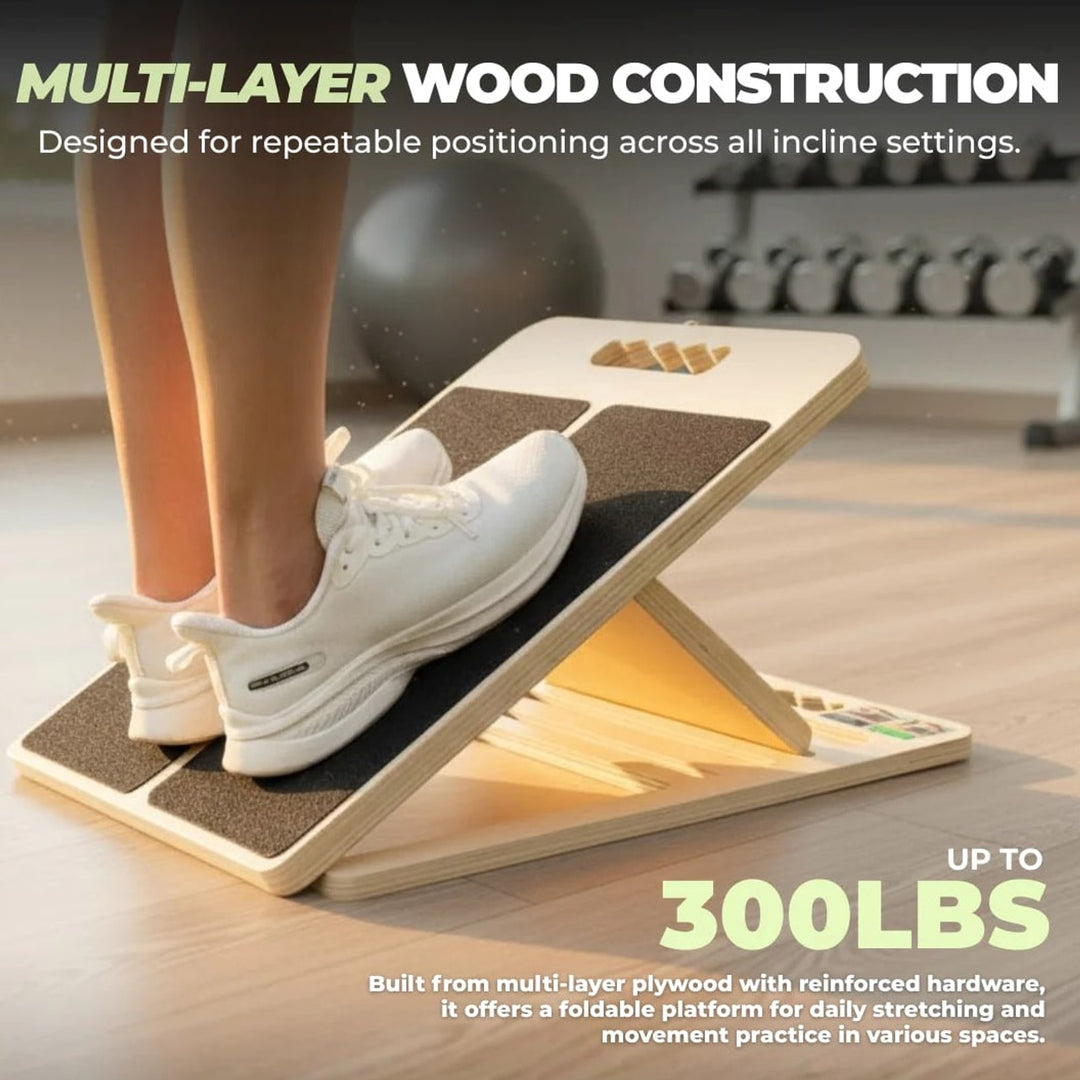 Adjustable Wooden Slant Board With Five Locked Incline Settings For Calf And Ankle Stretching - Image 9