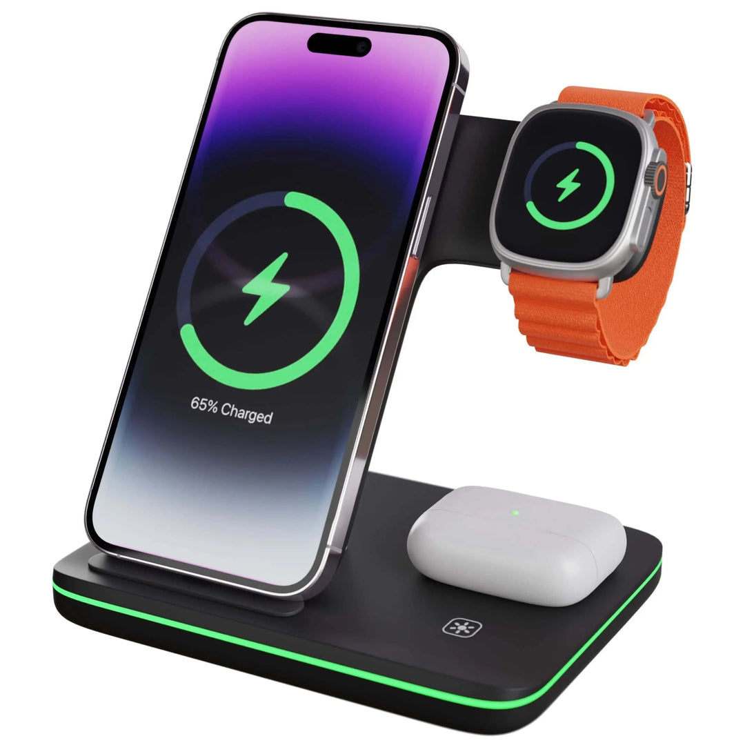 Apple Charger Dock 3-In-1 Wireless Charging Station For Desk - Image 1