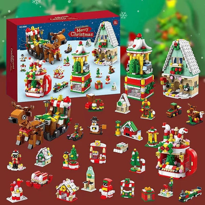 Building Block Advent Calendar 24 Days Of Christmas Countdown Educational Toy - Image 1