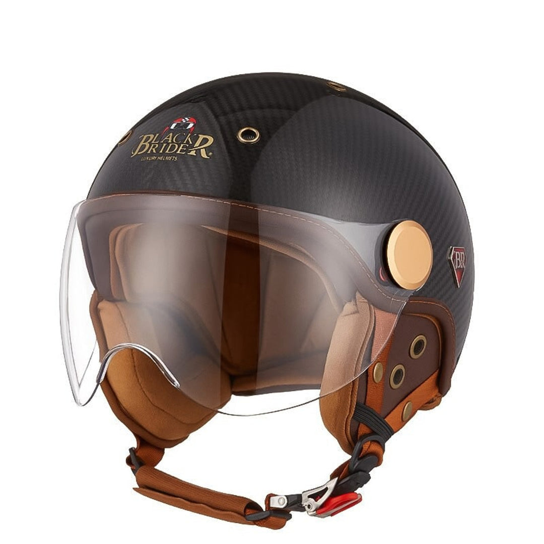 Carbon Fiber Motorcycle Helmet With Removable Lining And Vents - Image 1