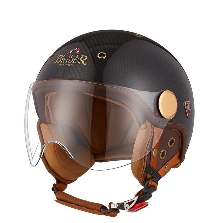 Carbon Fiber Motorcycle Helmet With Removable Lining And Vents - Image 1