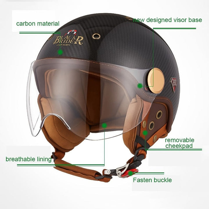 Carbon Fiber Motorcycle Helmet With Removable Lining And Vents - Image 6