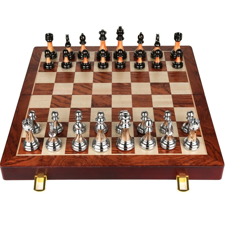 Chess Set With Board Solid- Folding Board - Image 4