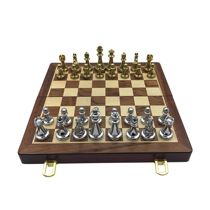 Chess Set With Solid Wood Folding Board And Large Pieces - Image 1