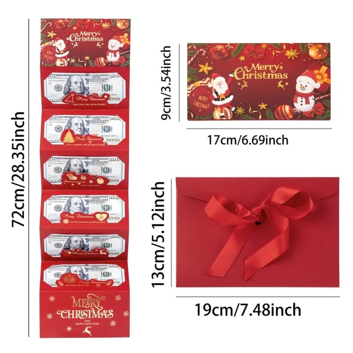 Christmas Cash Gift Envelope With Gold Foil Design Foldable And Reusable - Image 10