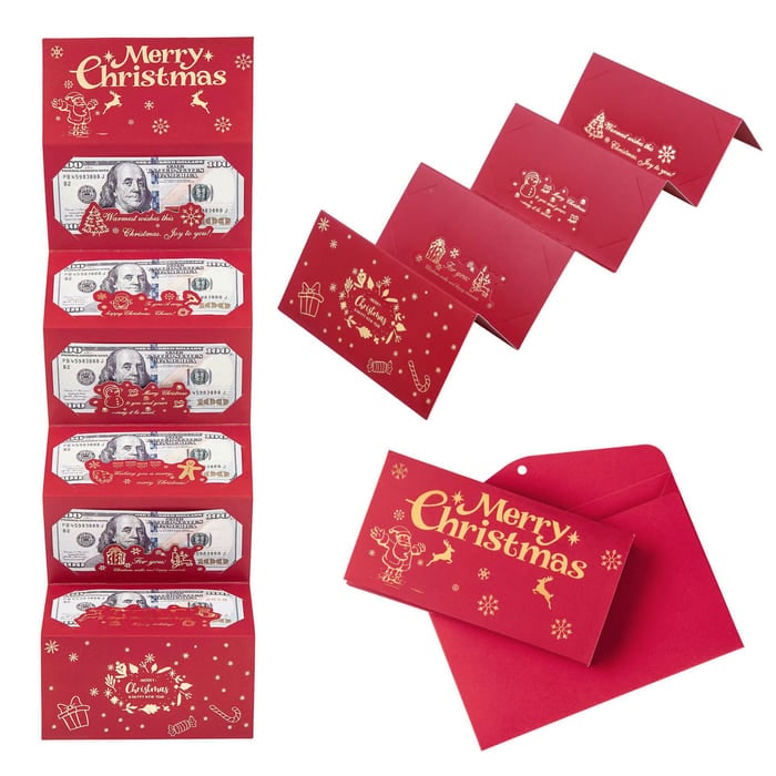 Christmas Cash Gift Envelope With Gold Foil Design Foldable And Reusable - Image 11