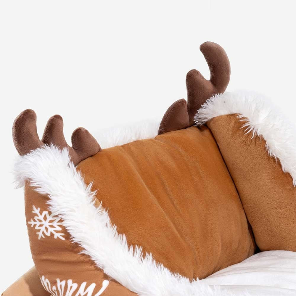 Christmas Sleigh Dog Bed Plush Velvet With Non-Slip Bottom - Image 9
