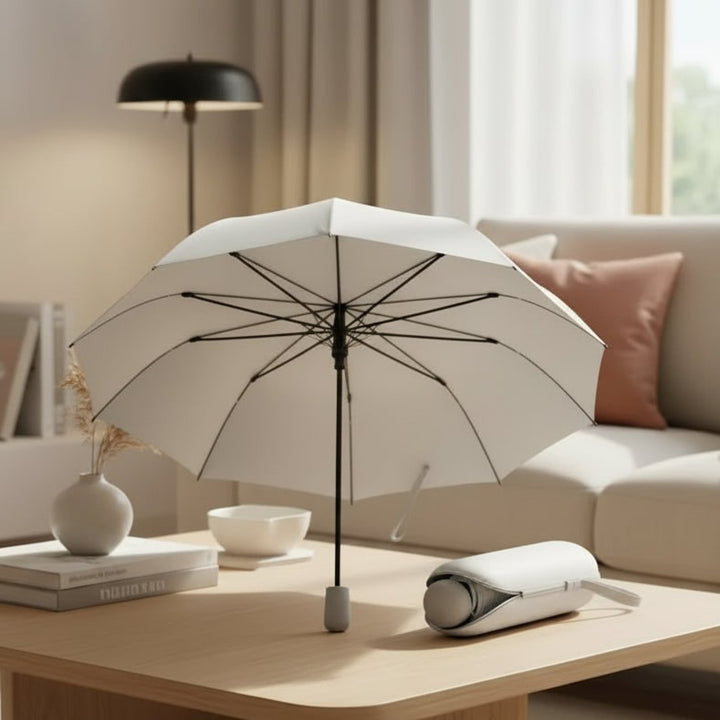 Compact Umbrella with Streamlined Foldable Design and Carry Strap - Image 1