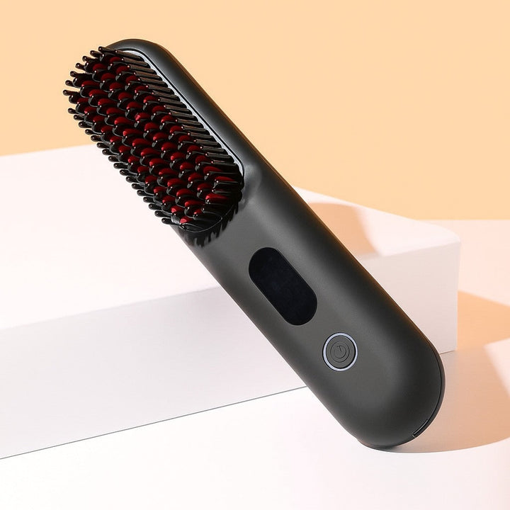 Cordless Hair Straightening Brush With Ceramic Bristles And Dual Ion Technology - Image 1