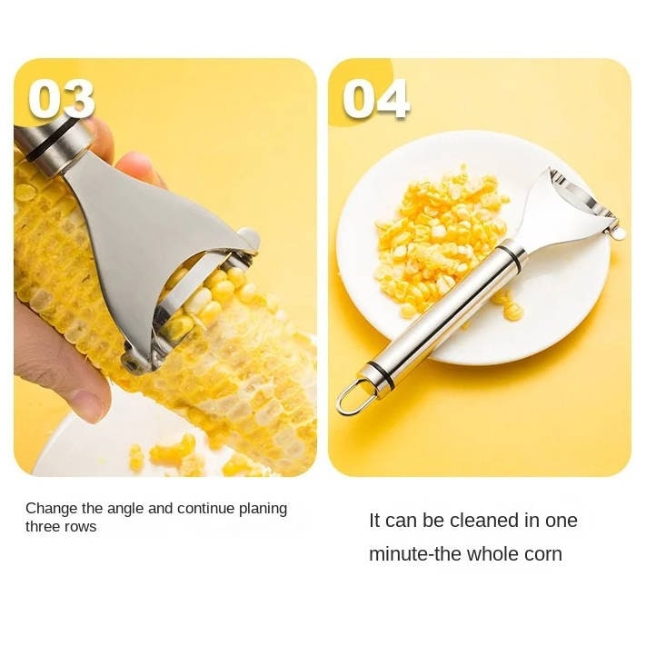Corn Peeler With Grippy Handle Stainless Steel Kitchen Tool - Image 9