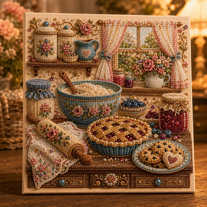 Diamond Painting Kit With Pearls And Special-Shaped Gems Vintage Scene Canvas Art - Image 7