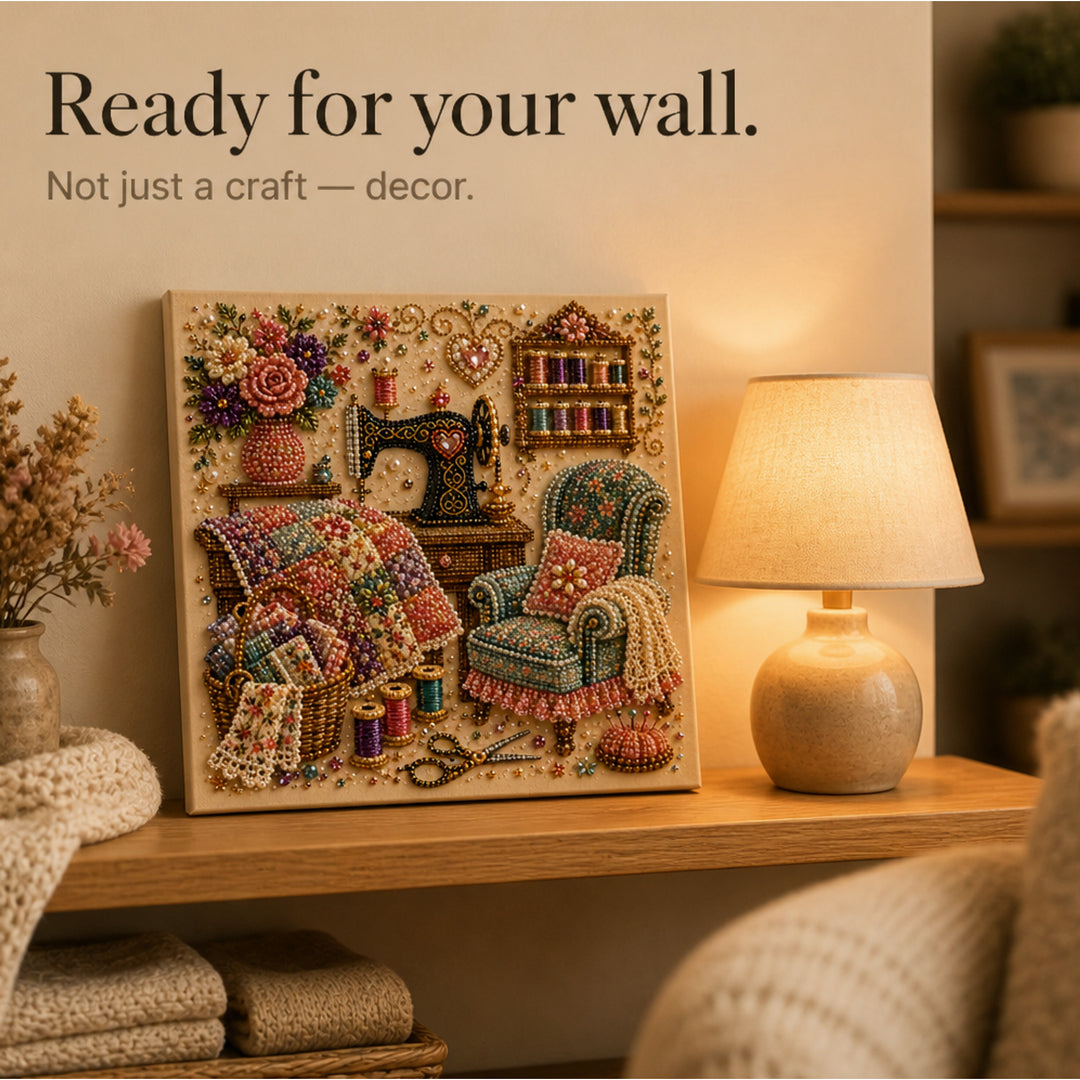 Diamond Painting Kit With Pearls And Special-Shaped Gems Vintage Scene Canvas Art - Image 9