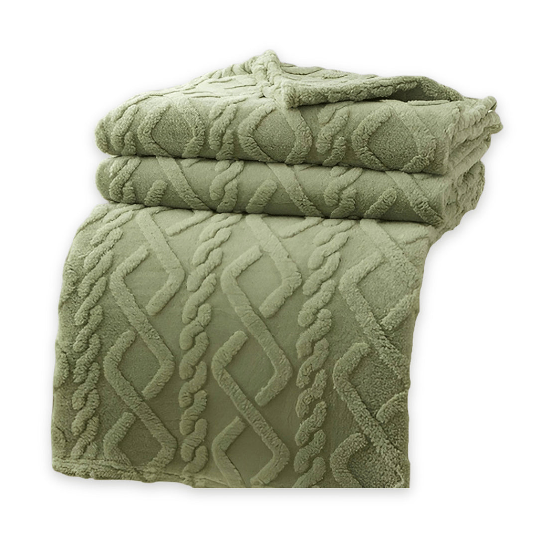 Double-Layer Fleece Blanket With Modern Geometric Design - Image 6