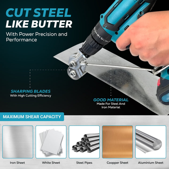 Drill Shear Attachment For Electric Drill Safe & Durable Metal Cutter - Image 1