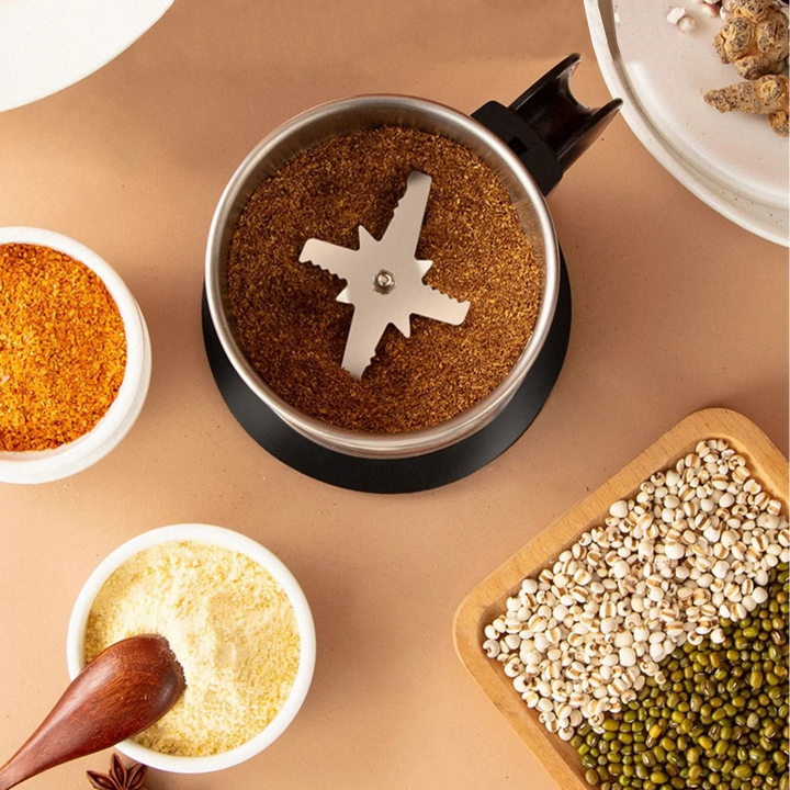 Electric Food Grinder With Stainless Steel Blades 300ml Capacity For Herbs Coffee Beans And Spices - Image 3