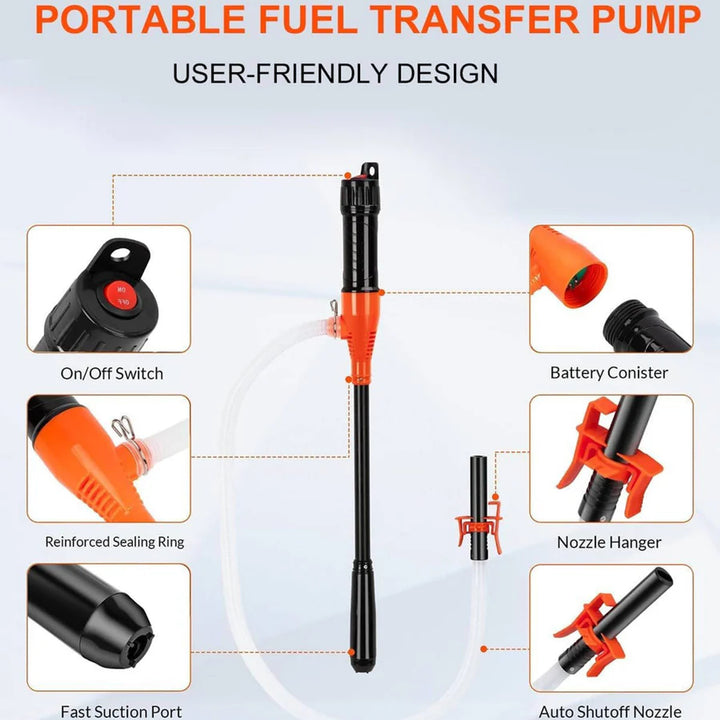 Electric Siphon Pump Portable Battery Powered One-Button Liquid Transfer Tool - Image 2