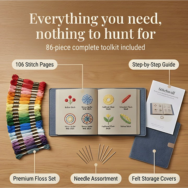 Embroidery Book Set With 106 Stitches For Linen Practice Pages - Image 9