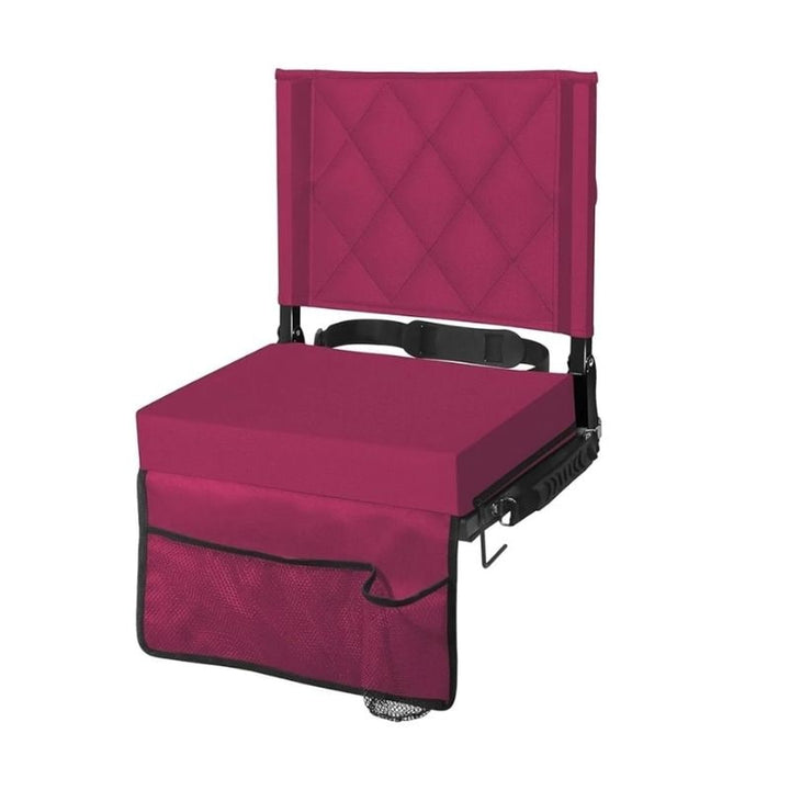 Folding Stadium Seat With Angled Back Support And Shoulder Strap - Image 7
