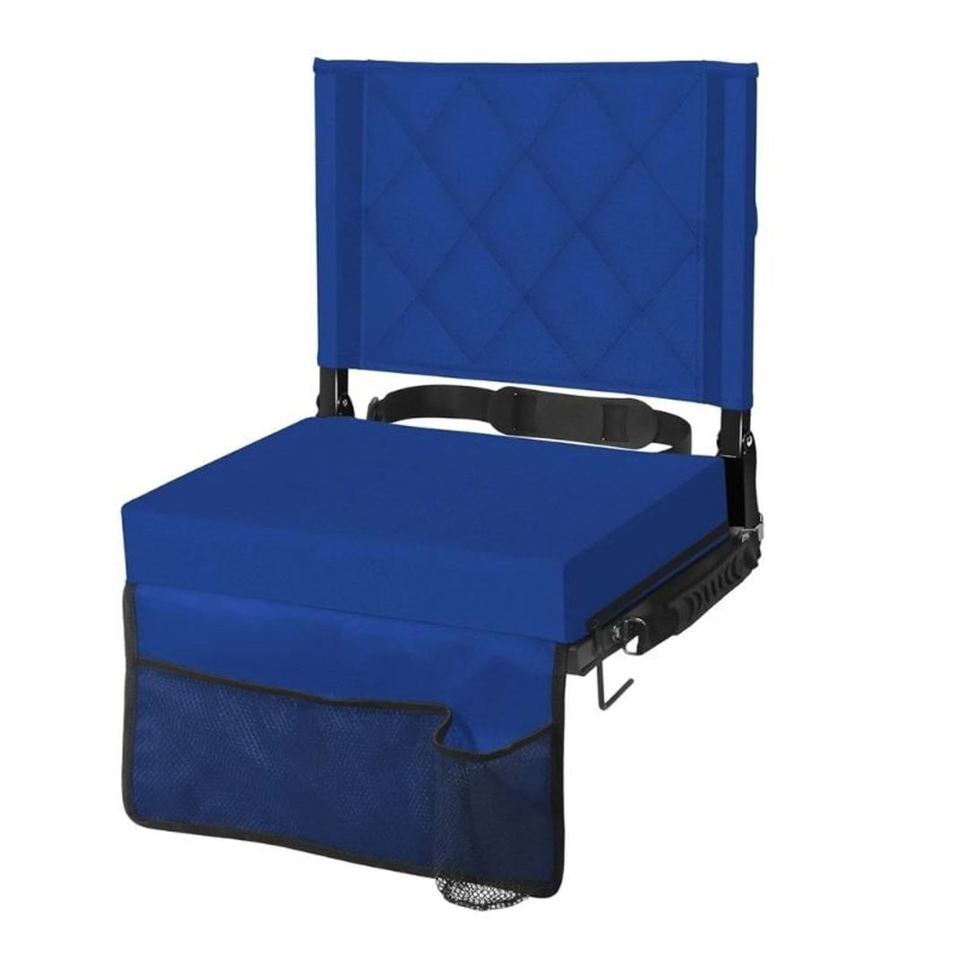 Folding Stadium Seat With Angled Back Support And Shoulder Strap - Image 5