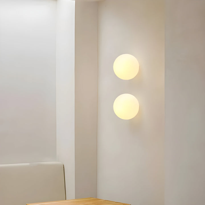 Frosted Glass Wall Lamp With Minimal Metal Base - Image 1
