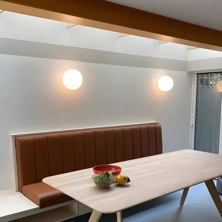 Frosted Glass Wall Lamp With Minimal Metal Base - Image 3