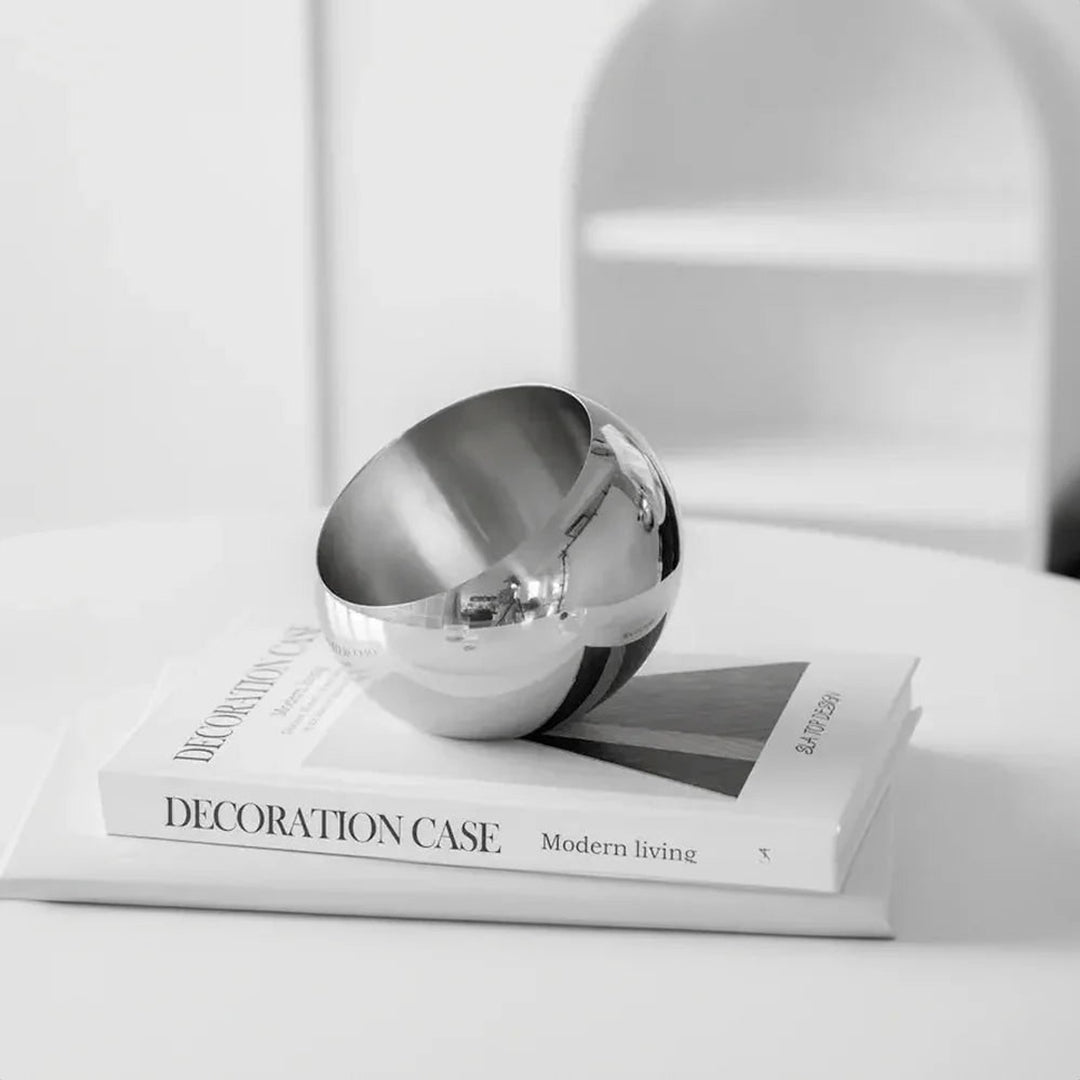 Fruit Bowl Contemporary Countertop Storage Bowl In Polished Stainless Steel - Image 2