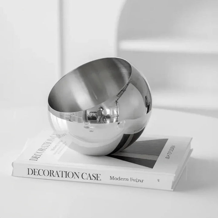 Fruit Bowl Contemporary Countertop Storage Bowl In Polished Stainless Steel - Image 8