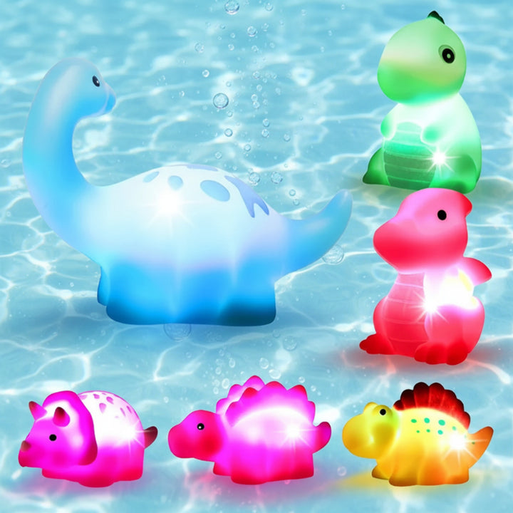 Glow-In-The-Dark Light-Up Bath Toy Set With Figures - Image 3