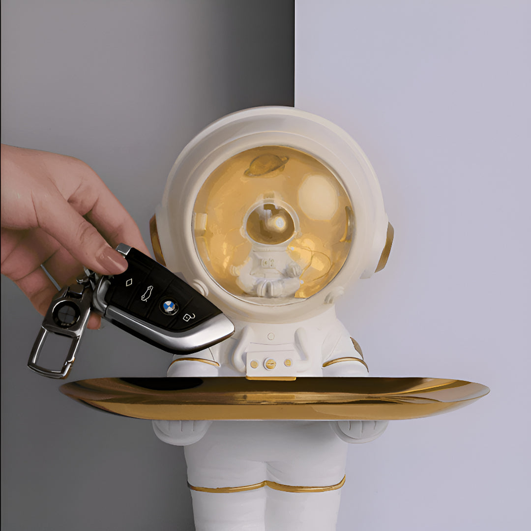 Gray Astronaut Decorative Tray With LED Light - Image 6