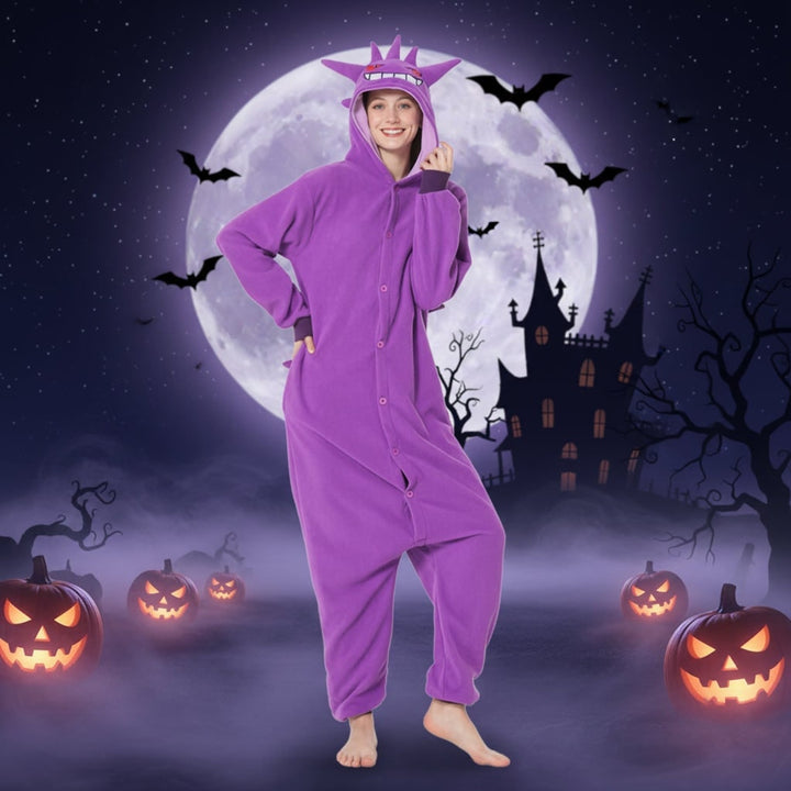 Halloween Onesie Kids' Christmas Pajamas With Character Hood And Fleece For Xmas Party - Image 1