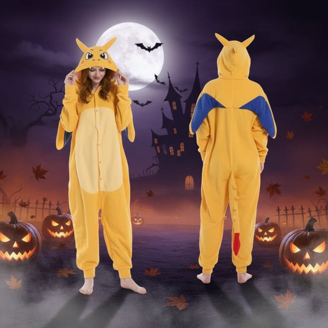 Halloween Onesie Kids' Christmas Pajamas With Character Hood And Fleece For Xmas Party - Image 8