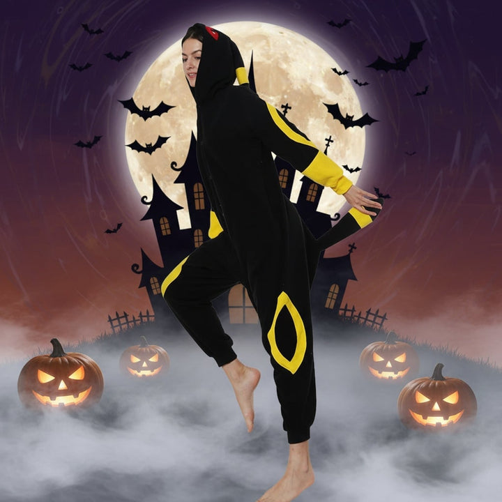 Halloween Onesie Kids' Christmas Pajamas With Character Hood And Fleece For Xmas Party - Image 3
