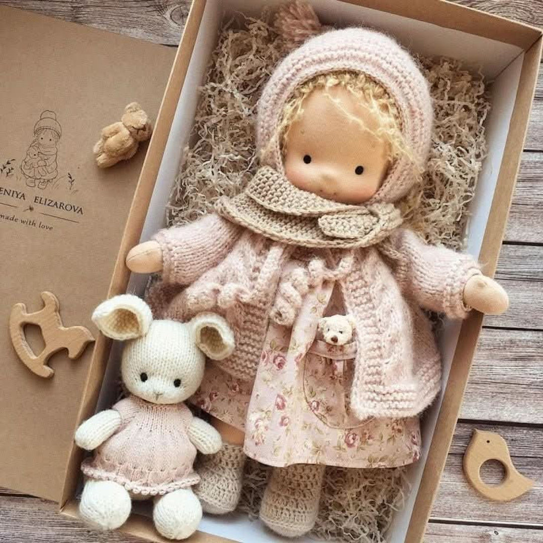 Handmade Waldorf-Style Doll With Soft Cotton Body And Timeless Design For Kids - Image 6