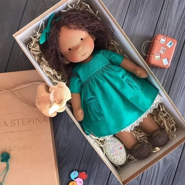 Handmade Waldorf-Style Doll With Soft Cotton Body And Timeless Design For Kids - Image 11