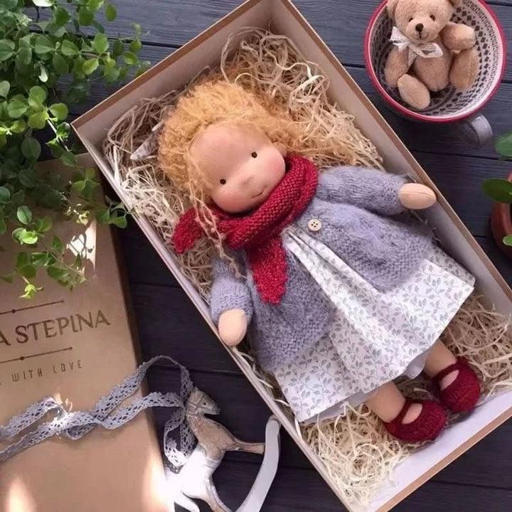 Handmade Waldorf-Style Doll With Soft Cotton Body And Timeless Design For Kids - Image 4
