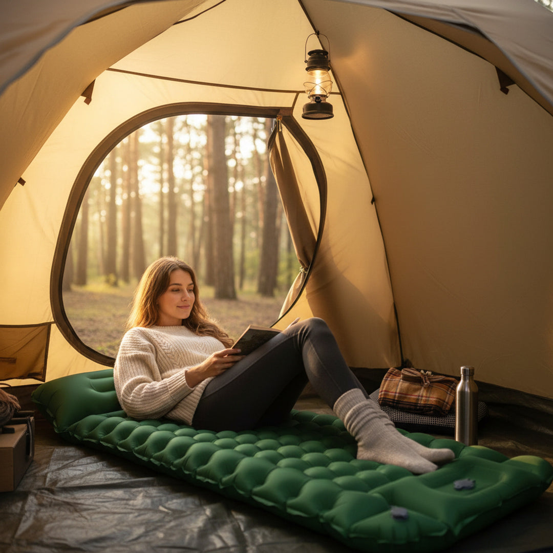 Inflatable Camping Mattress Cozy Rest Thick Sleeping Pad With Pump - Image 6
