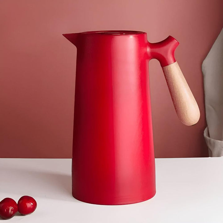 Insulated Carafe With Wooden Handle Stainless Steel Thermal Jug For Coffee And Tea - Image 7