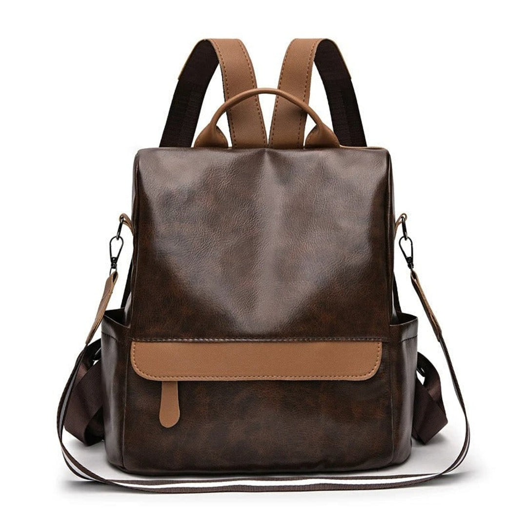 Leather Backpack with Spacious Interior and Padded Straps - Image 2