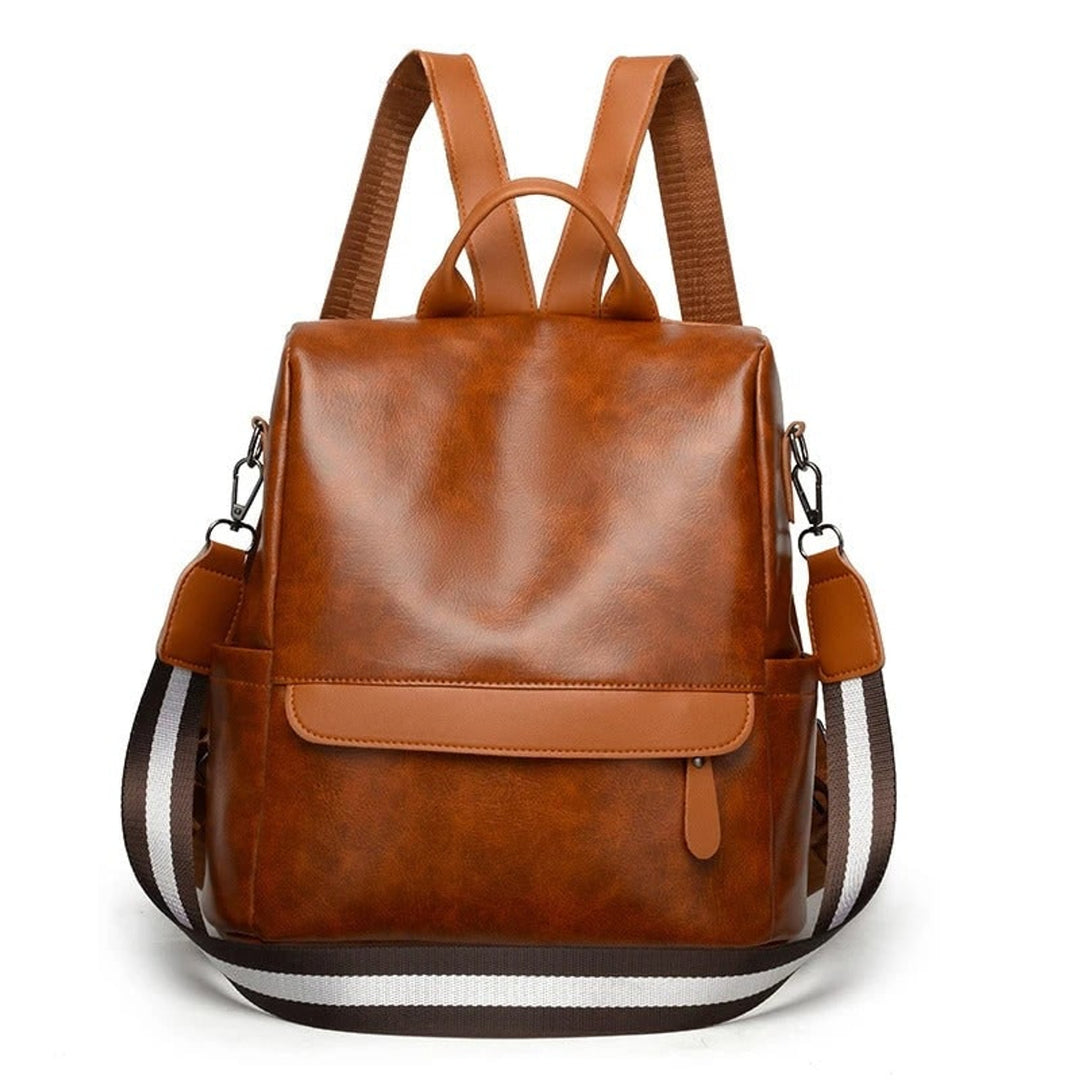 Leather Backpack with Spacious Interior and Padded Straps - Image 3