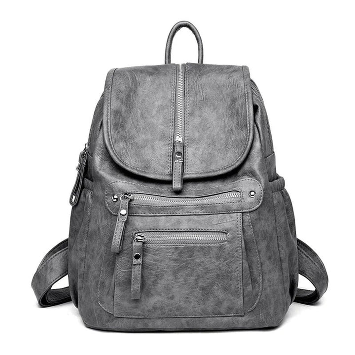 Leather Backpack with Spacious Rucksack Design and Compartments - Image 4