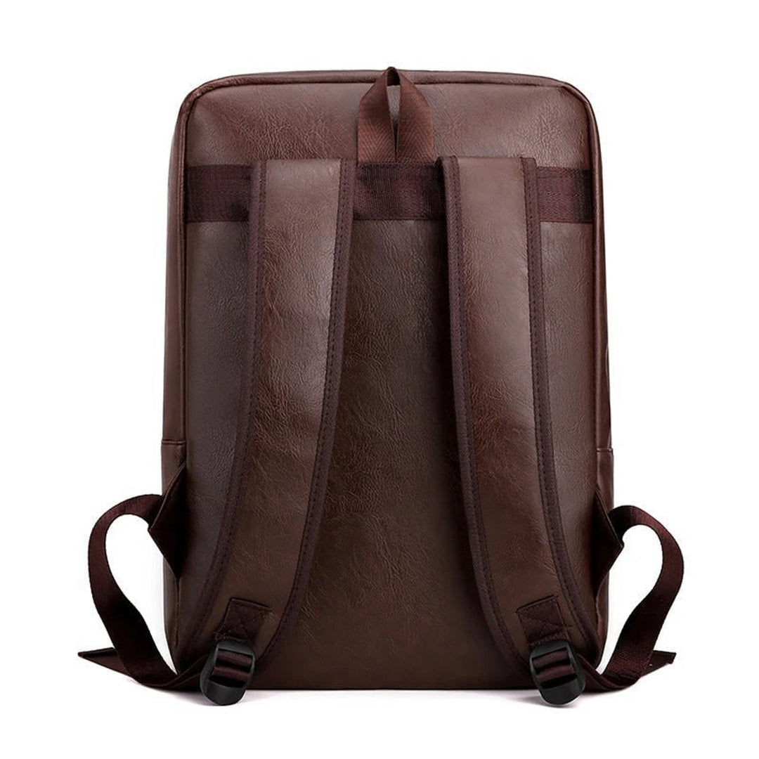 Leather Backpack with Spacious Rucksack Design and Multiple Pockets - Image 5