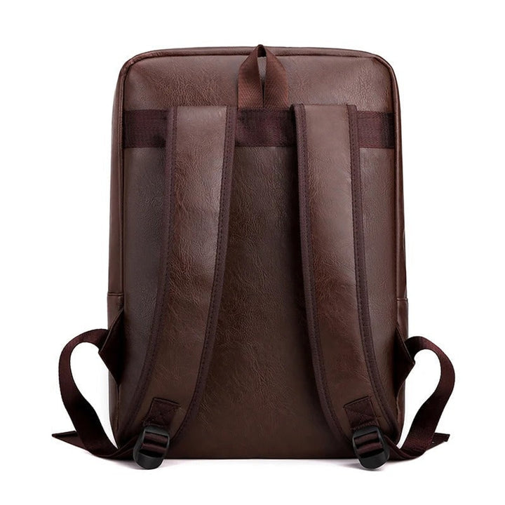 Leather Backpack with Spacious Rucksack Design and Multiple Pockets - Image 5