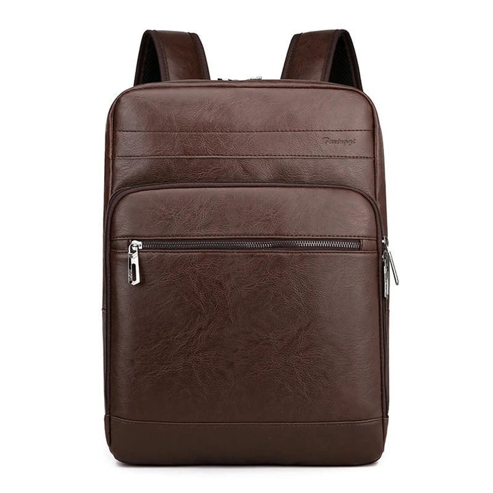 Leather Backpack with Spacious Rucksack Design and Multiple Pockets - Image 3