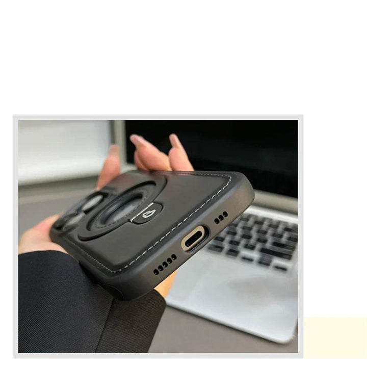 Leather Magsafe Case With Fold-Out Ring Stand - Image 8