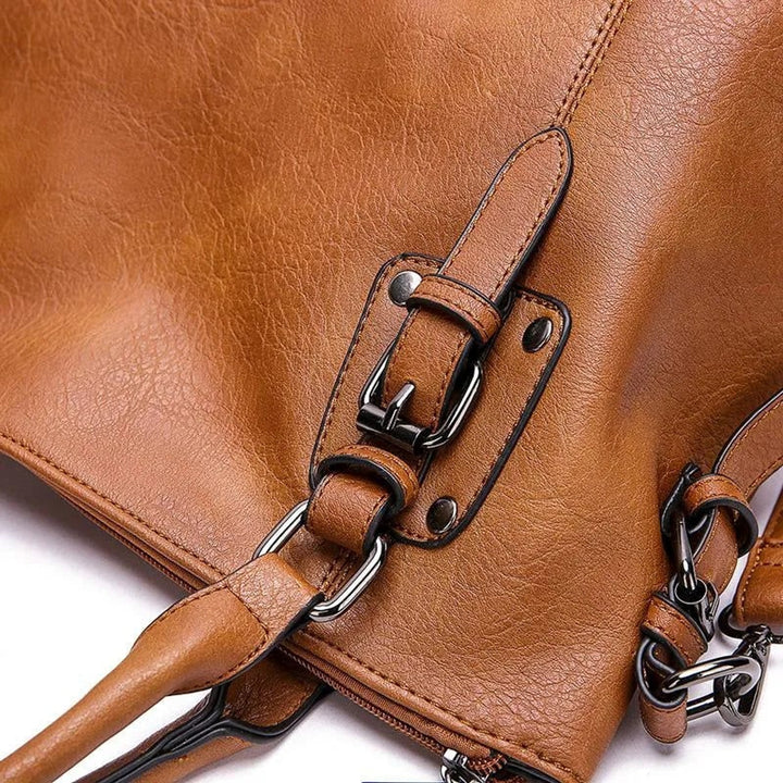 Leather Shoulder Bag with Adjustable Strap and Secure Zip - Image 3